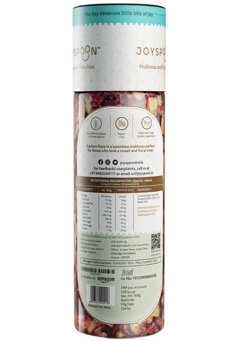 Joyspoon Traditional Cashew Rose Mukhwas Cashew Rose Mouth Freshener (100 G)