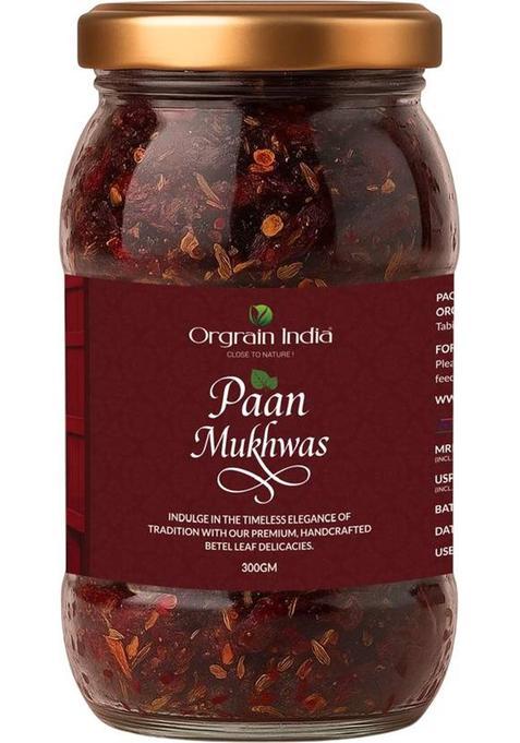 Orgrain India Paan Mukhwas | Premium Handcrafted Gulkand & Dry Fruits | After Meal Digestive | Traditional Betel Leaf Mouth Freshener (300 G)