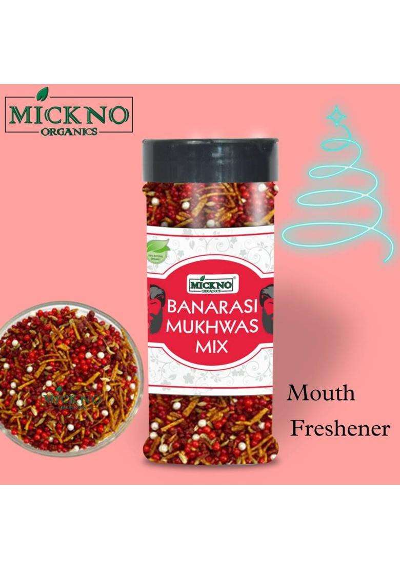 Mickno Organics Combo Of 2 Banarasi Mukhwas Mix & Anardana Goli, Digestive , Saunf, Sour, Sweet Mouth Freshener&nbsp;&nbsp;(2 X 150 G) - Indya