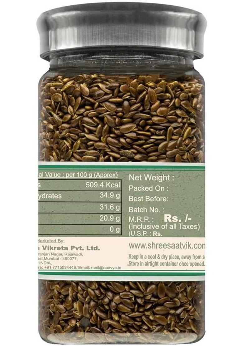 Shree Saatvik Alsi Roasted | Healthy Roasted Seeds | Roasted Flax Seeds Mukhwas Mouth Freshener (0.12 Kg)