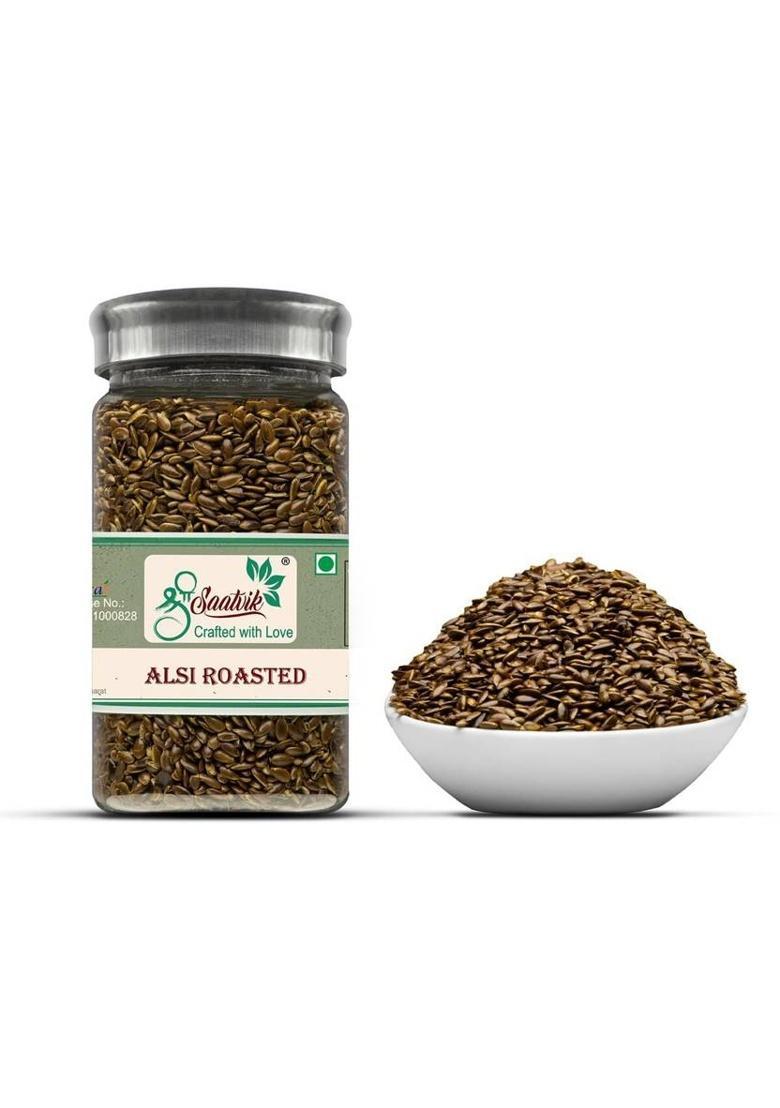 Shree Saatvik Alsi Roasted | Healthy Roasted Seeds | Roasted Flax Seeds Mukhwas Mouth Freshener (0.12 Kg)