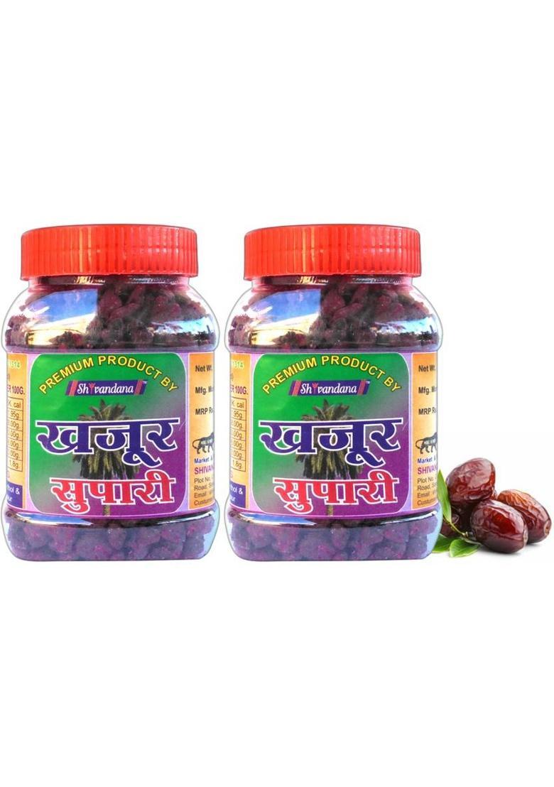 Shivandana Soft Milky Khajoor Supari Tasty Date Khajur Mint Supari Mukhwas Khajoor Mouth Freshener (2 X 300 G)