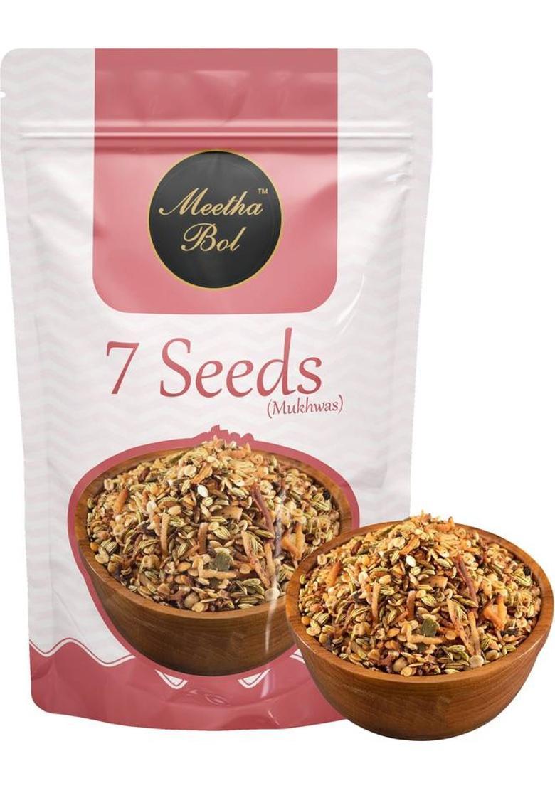 Meetha Bol 7 Seeds Mukhwas : A Healthy And Premium Mukhwas For Brain Heart & Digestion Mixed Flavor Mouth Freshener (100 G)