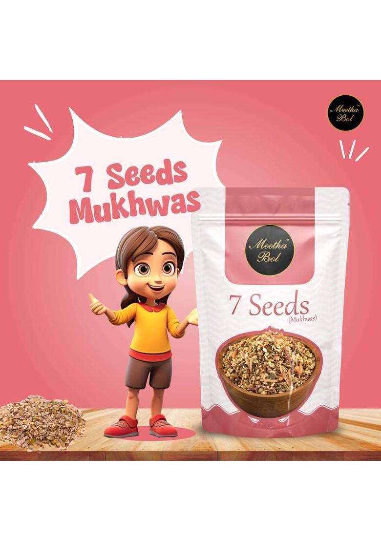 Meetha Bol 7 Seeds Mukhwas : A Healthy And Premium Mukhwas For Brain Heart & Digestion Mixed Flavor Mouth Freshener (100 G)