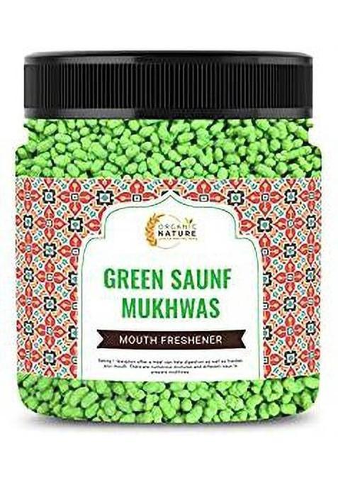 Organic Nature Homemade Green Sugar Coated Saunf Mukhwas 250G Mouth Freshener (Jar Pack) Mukhwas Mouth Freshener&nbsp;&nbsp;(250 G)