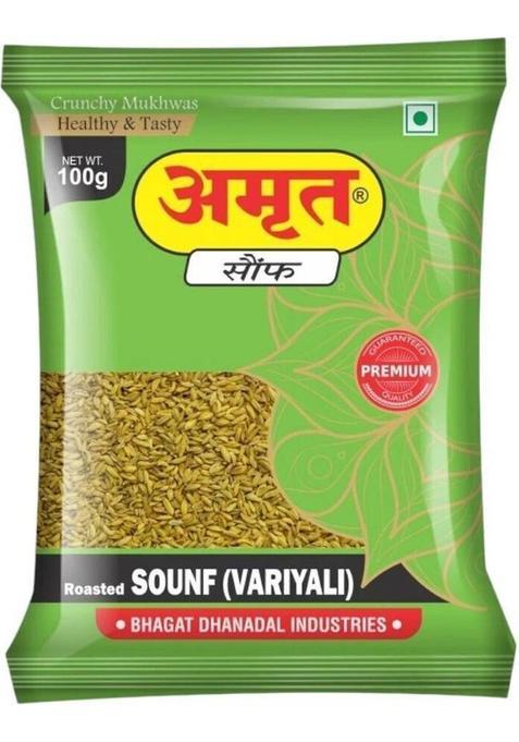 Amrut Alsi & Saunf Mukhwas Salty Coriander Seeds Digestive Crunchy & Tasty Mouth Freshener (4 X 100 G)