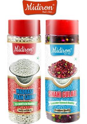 Midiron Mukhwas Combo Pack |Madrasi Paan Saunf (150 Gm)| Shahi Gulab Mukhwas (150 Gm)| Sweet Mouth Freshener&nbsp;&nbsp;(2 X 150 G)