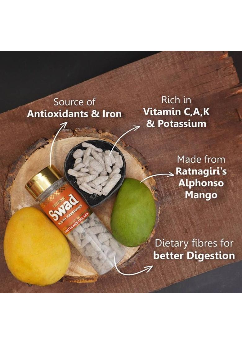 Panjon Swad Pachak Khatta Mitha Aam & Mukhwas Dry Calcutta Paan,2 Bottles Mouth Freshener (2 X 115 G)