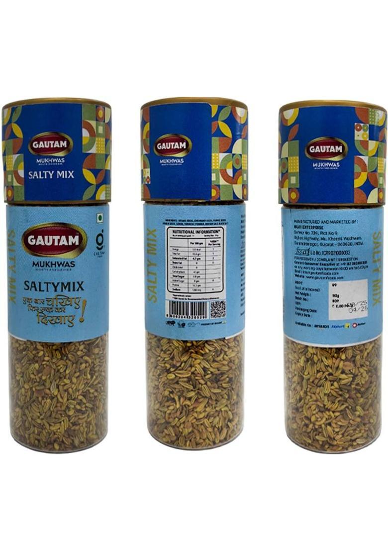 Gautam Salty Mix Mukhwas | Traditional Salty Digestive Mukhwas | Gujarati Mukhwas Mouth Freshener (3 X 110 G)