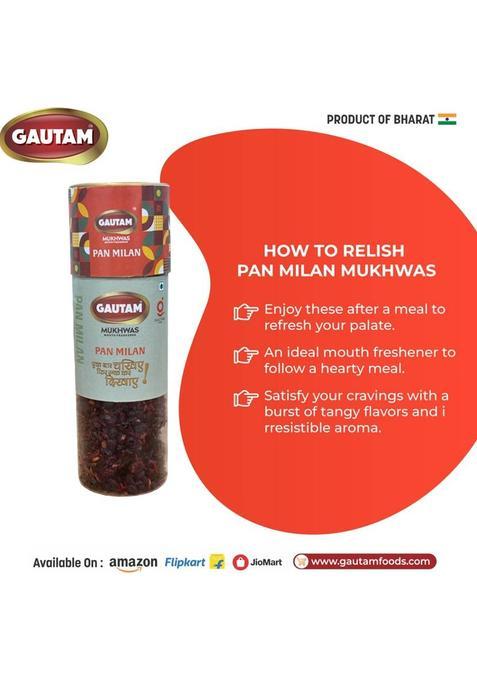Gautam Panmilan Mouth Freshener | Premium Paan Mukhwas | Sweet & Refreshing Digestive Paan Mukhwas Mouth Freshener (3 X 140 G)
