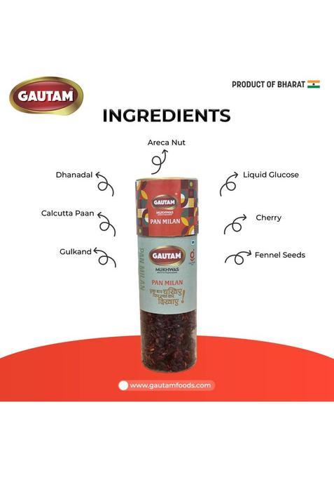 Gautam Panmilan Mouth Freshener | Premium Paan Mukhwas | Sweet & Refreshing Digestive Paan Mukhwas Mouth Freshener (3 X 140 G)