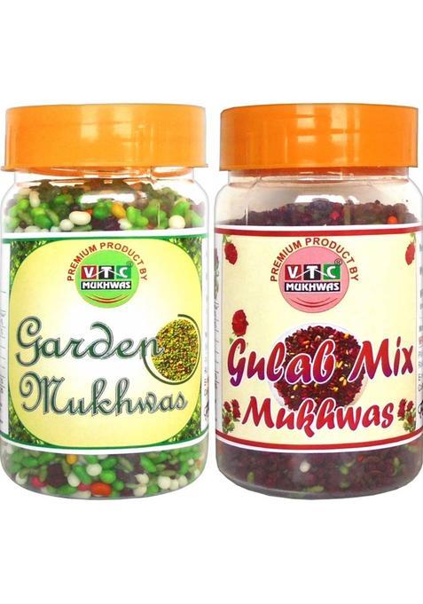 Vtc Tasty Gardan Mukhwas And Rose Gulab Saunf, Mint Mouth Freshener&nbsp;&nbsp;(2 X 150 G)