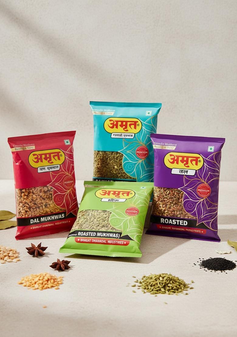 Amrut Combo Of Till + Rajwadi + Dal + Saunf Mukhwasunf Mukhwas