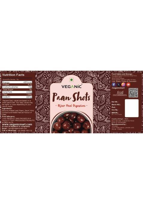 Veganic Pan Shots (Instant Paan, Mouth Freshener, Mukhwas) Pan Flavor Candy Paan Mouth Freshener (400 G)