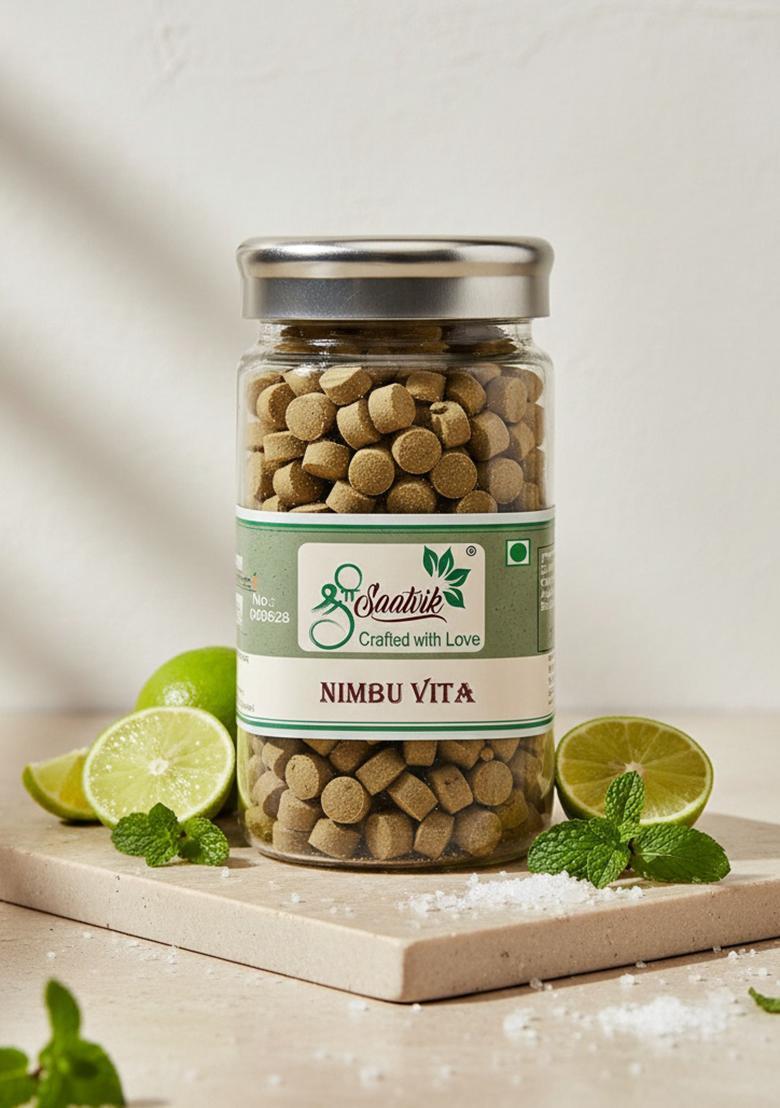 Shree Saatvik Nimbu Vita | Lemon Powder Digestive Pills | After Meal Churan Mukhwas Mouth Freshener (0.16 Kg)