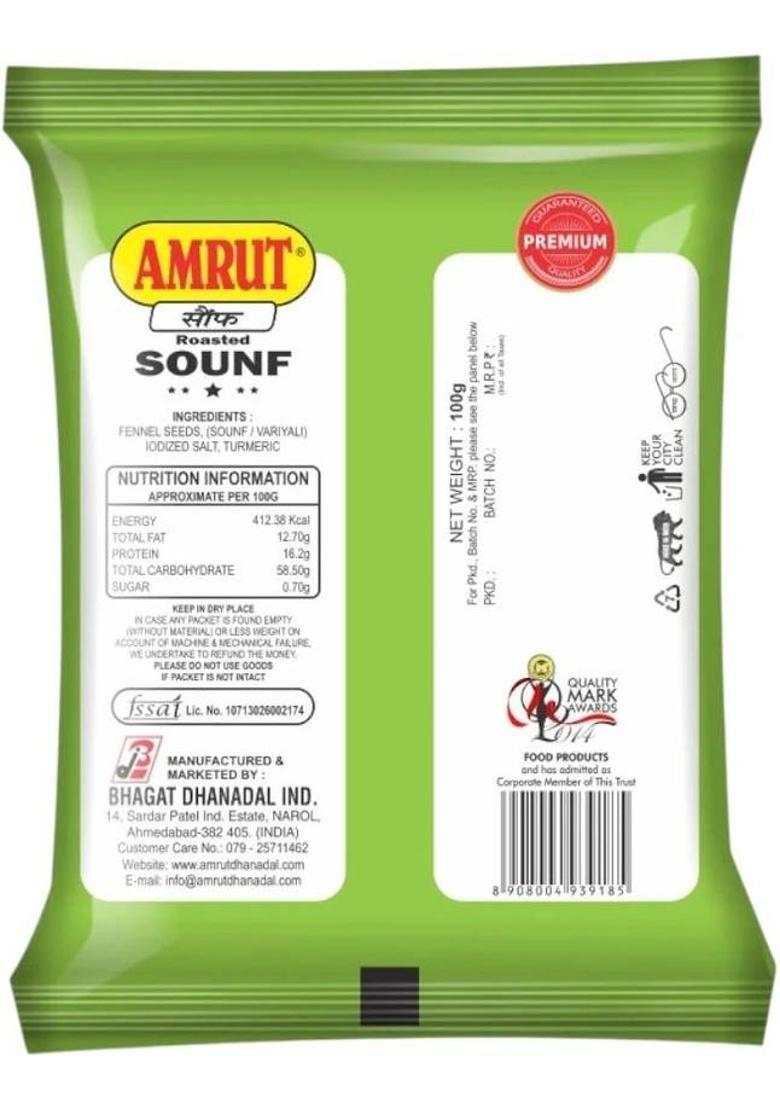 Amrut Till & Saunf Mukhwas Digestive Crunchy And Tasty Mouth Freshener (4 X 100 G)