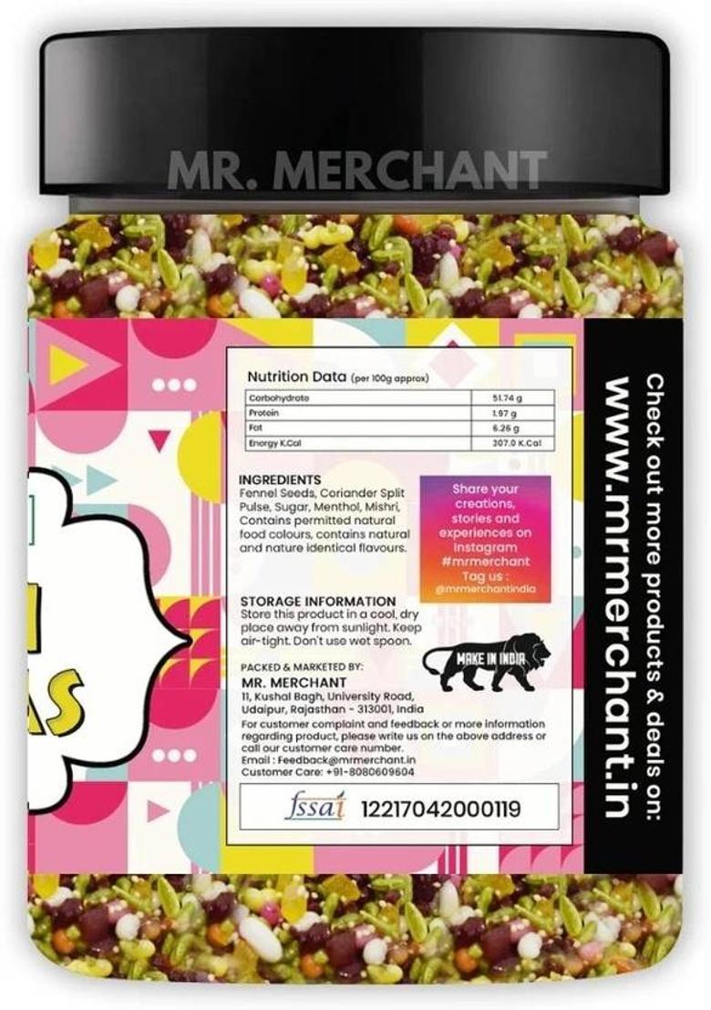 Mr. Merchant Punjabi Mukhwas , Pure And Premium Mukhwas , Good For Digestion , Sweet Mouth Freshener (300 G) Punjabi Mouth Freshener (300 G)