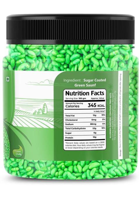 Flavour Mosaic Green Saunf Mukhwas | Sugar Coated Sweet Fennel Seeds Sweet Mouth Freshener (2 X 400 G)