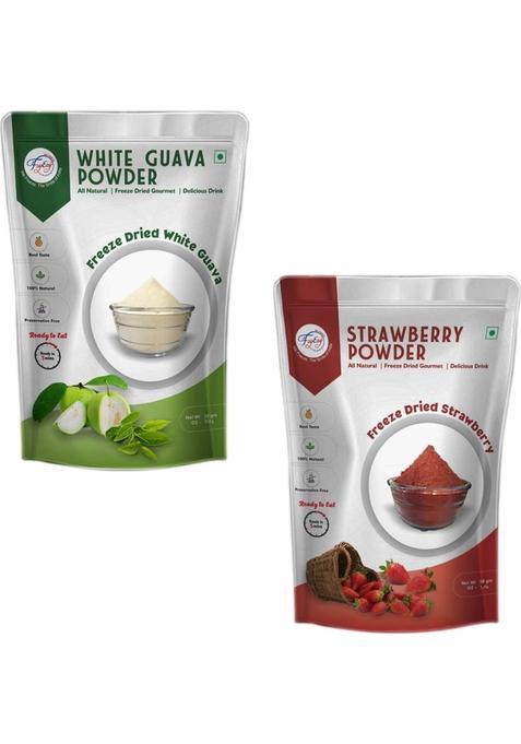 Fzyezy Freeze Dried|Healthy|Natural|Dehydrated White Guava+Strawberry Drink Powder 100 G&nbsp;&nbsp;(Pack Of 2)
