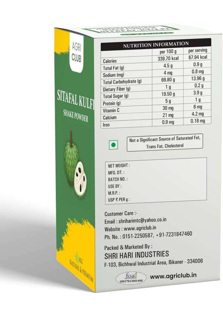 Agri Club Instant Mix Sitafal Kulfi Shake Powder 15 Sachets 225 G 225 G - Indya