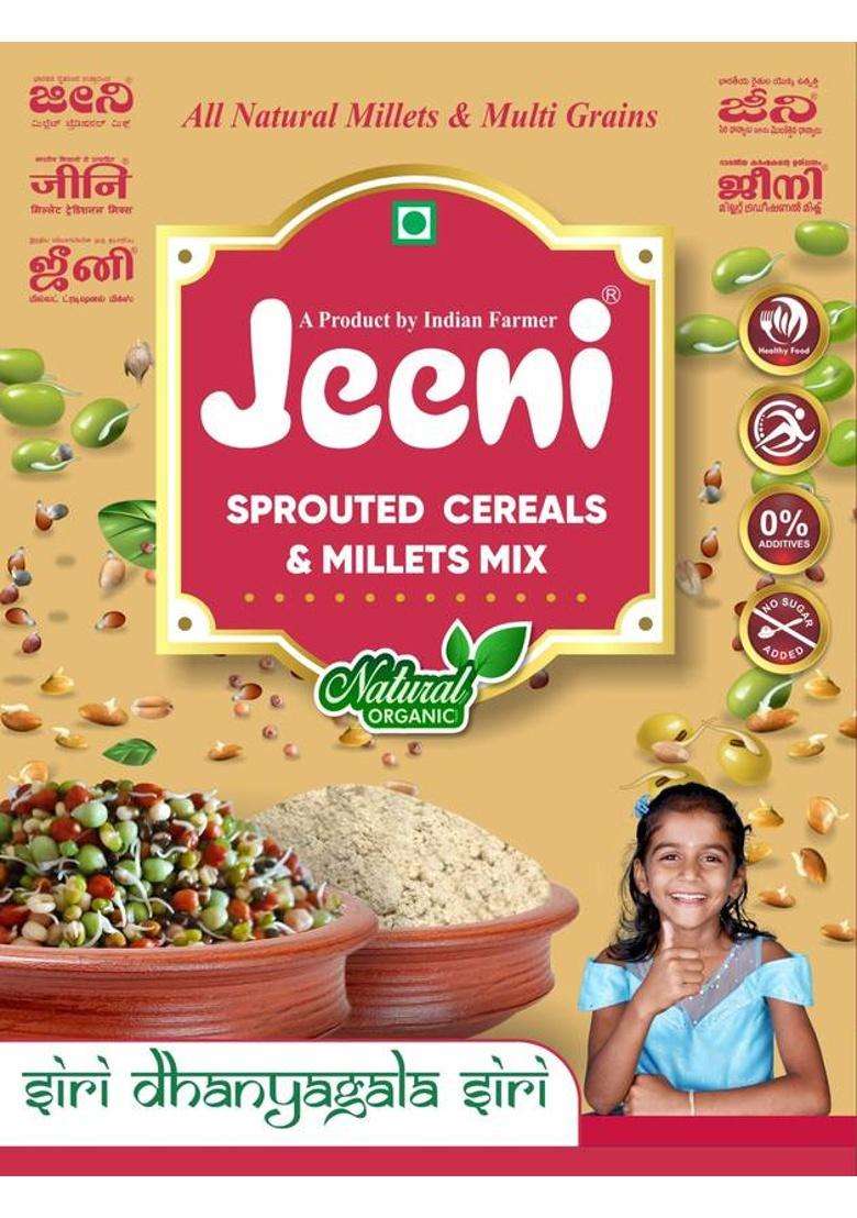 Jeeni Sprouted Cereals And Millets Mix 1 Kg - Indya
