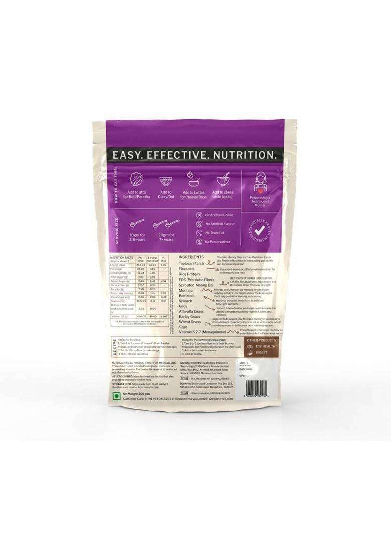 Iyurved Kids & Teens Brain Booster Veggies And Dal Powder 300 G - Indya