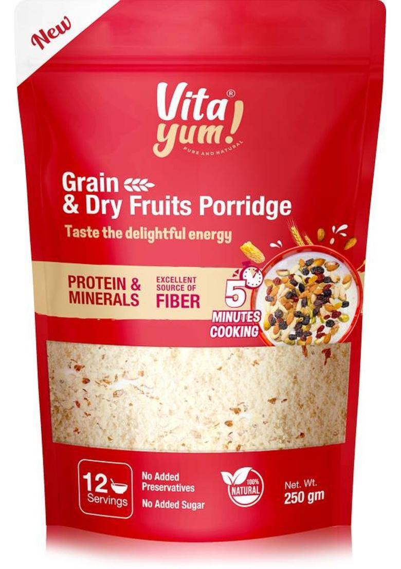 Vitayum Grain & Dry Fruits Instant Porridge With Dry Dates, Almonds & Pistachios 250 G