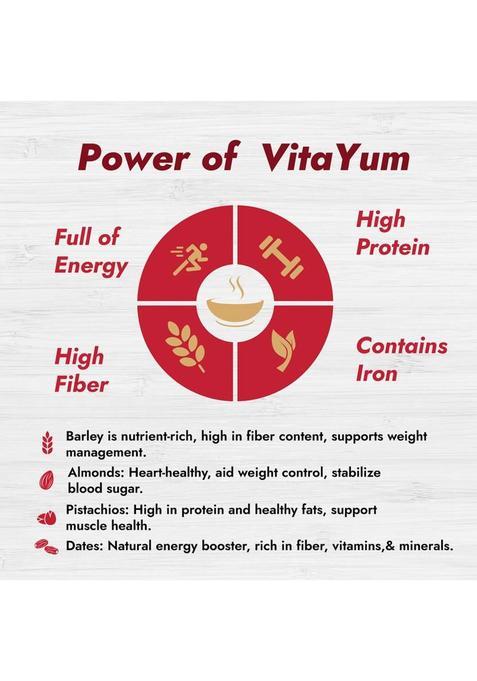 Vitayum Grain & Dry Fruits Instant Porridge With Dry Dates, Almonds & Pistachios 250 G