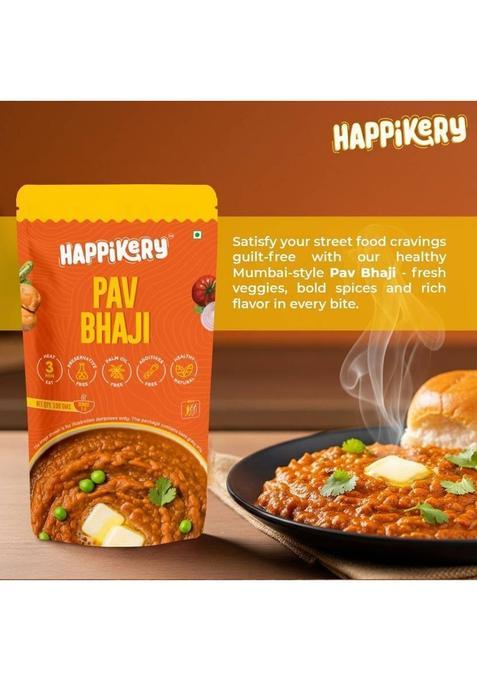 Happikery Ready To Eat Pav Bhaji (Veg-Mix, 1-2 Servings). Ready To Eat In 3 Mins (100 G)