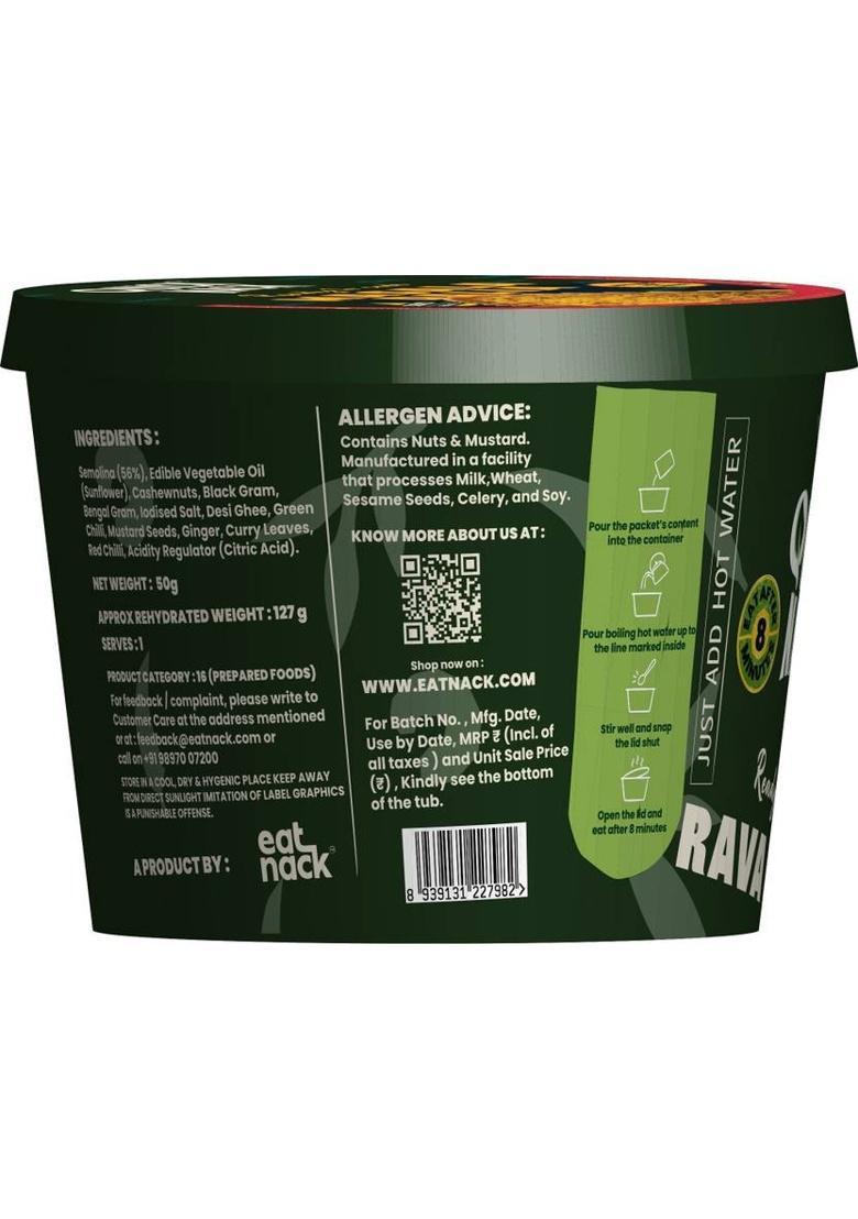 Quick Nack Rava Upma | Ready-To-Cook Instant South Indian Breakfast (140 G)