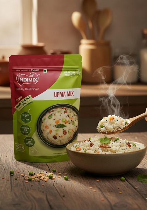 Indimix Instant Ready To Cook Upma Mix | Ready In 3 Steps | Healthy & Tasty 500 G