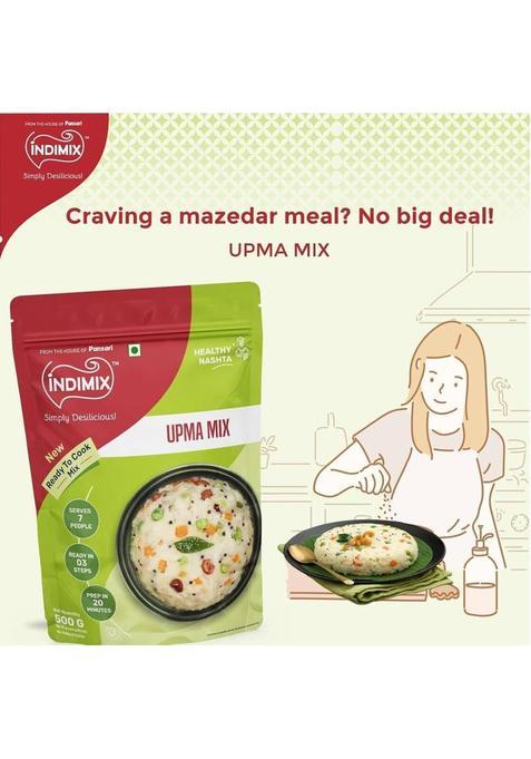 Indimix Instant Ready To Cook Upma Mix | Ready In 3 Steps | Healthy & Tasty 500 G