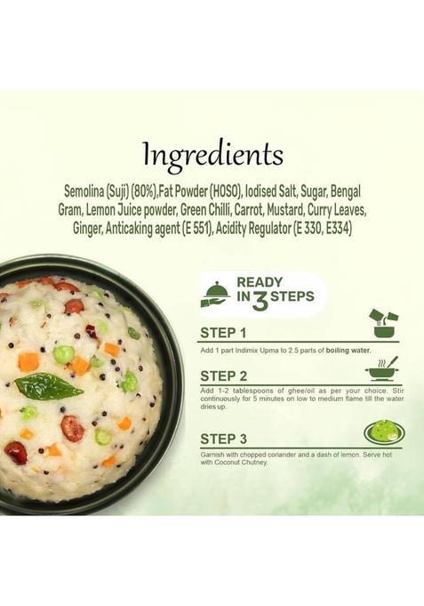 Indimix Instant Ready To Cook Upma Mix | Ready In 3 Steps | Healthy & Tasty 500 G