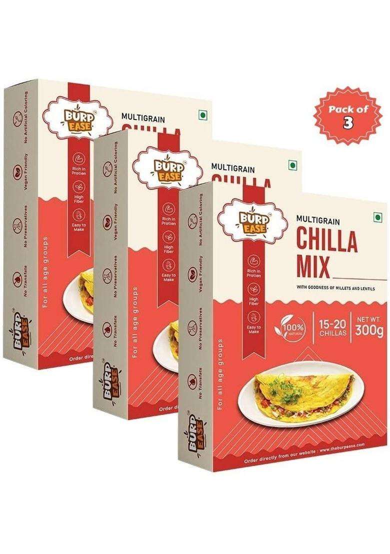 Burpease Plain Chilla Mix ,Protein & Fiber-Rich Breakfast For Kids And Families&nbsp;&nbsp;(300 G) - Indya