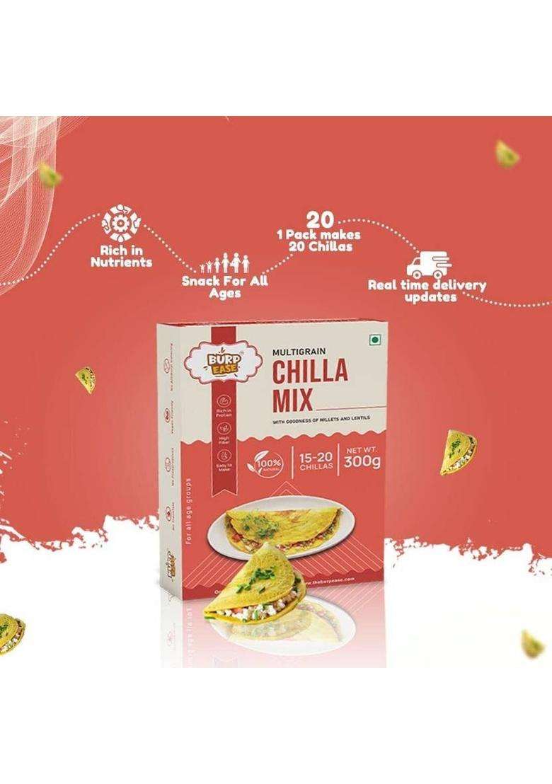 Burpease Plain Chilla Mix ,Protein & Fiber-Rich Breakfast For Kids And Families&nbsp;&nbsp;(300 G) - Indya