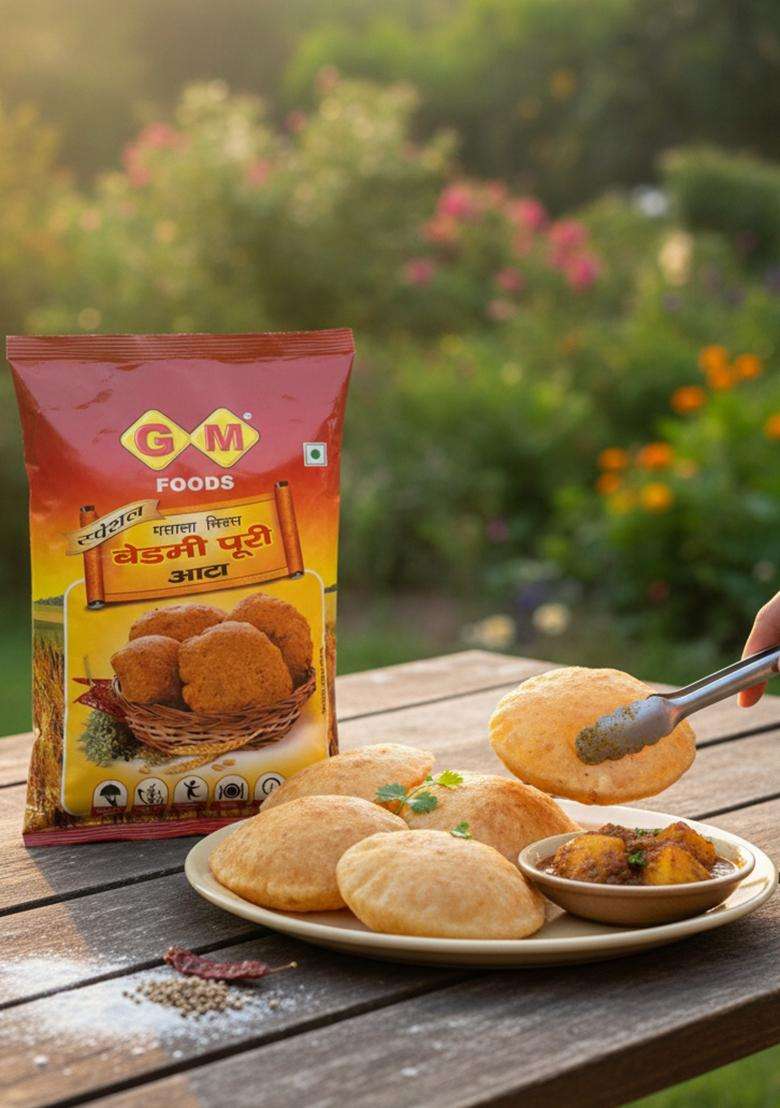 Gm Foods Instant Ready To Cook Bedmi Poori Mix|500G Healthy And Tasty Puri Atta 500 G - Indya