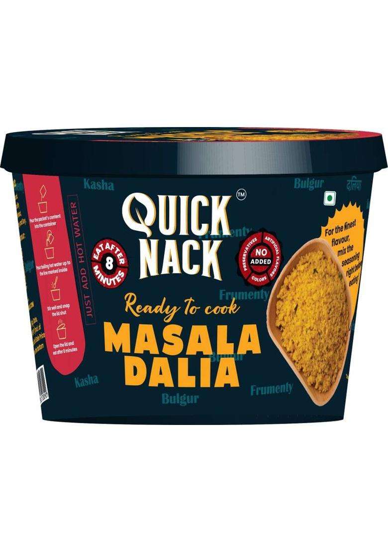 Quick Nack Masala Dalia – Spicy & Healthy Instant Meal, No Preservatives, 8-Minute Cooking&nbsp;&nbsp;(67.5 G) - Indya