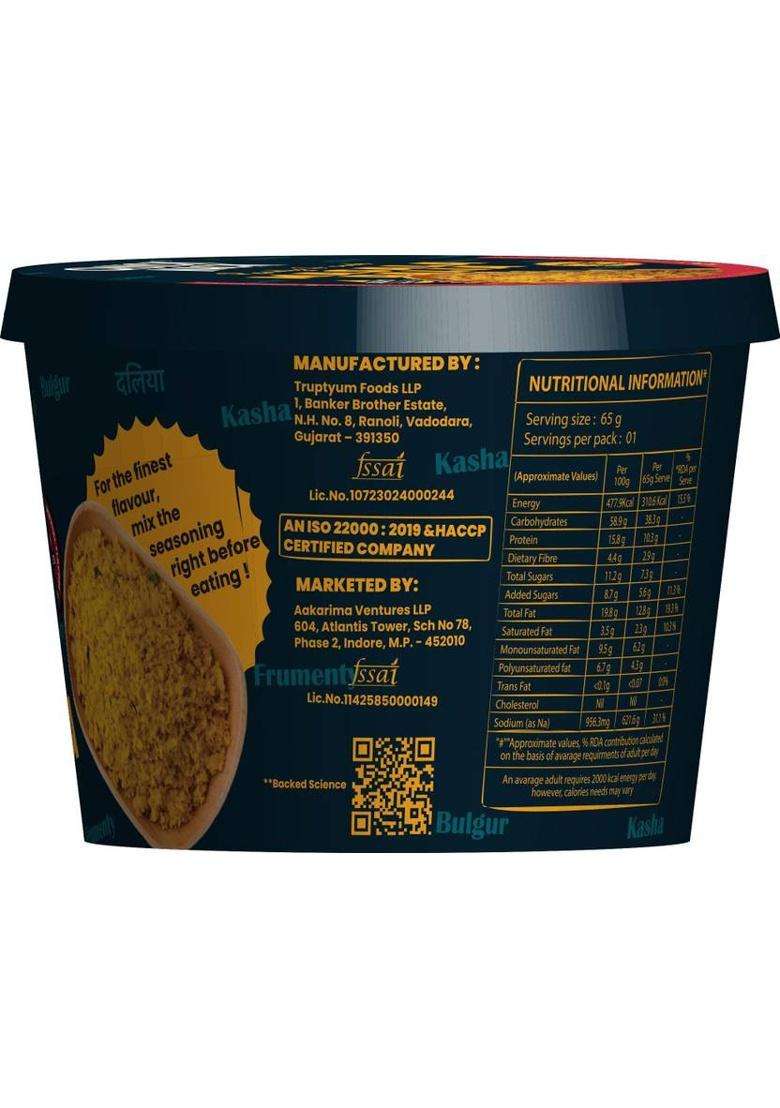 Quick Nack Masala Dalia – Spicy & Healthy Instant Meal, No Preservatives, 8-Minute Cooking&nbsp;&nbsp;(67.5 G) - Indya
