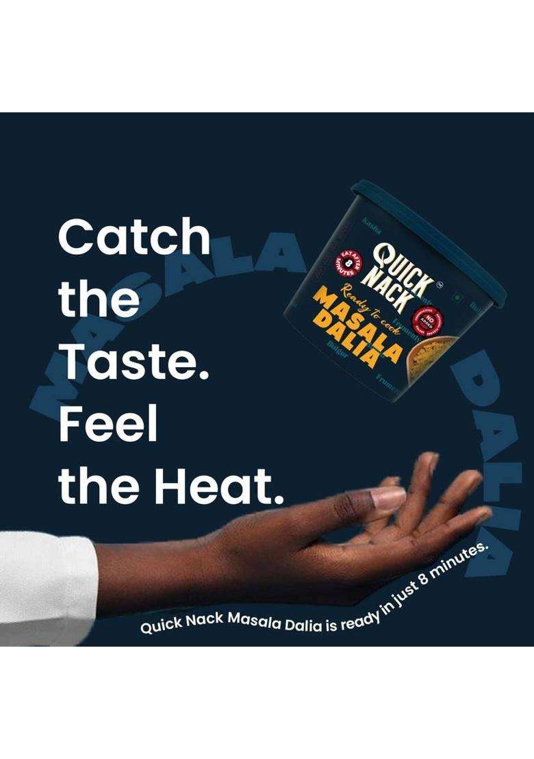 Quick Nack Masala Dalia – Spicy & Healthy Instant Meal, No Preservatives, 8-Minute Cooking&nbsp;&nbsp;(67.5 G) - Indya