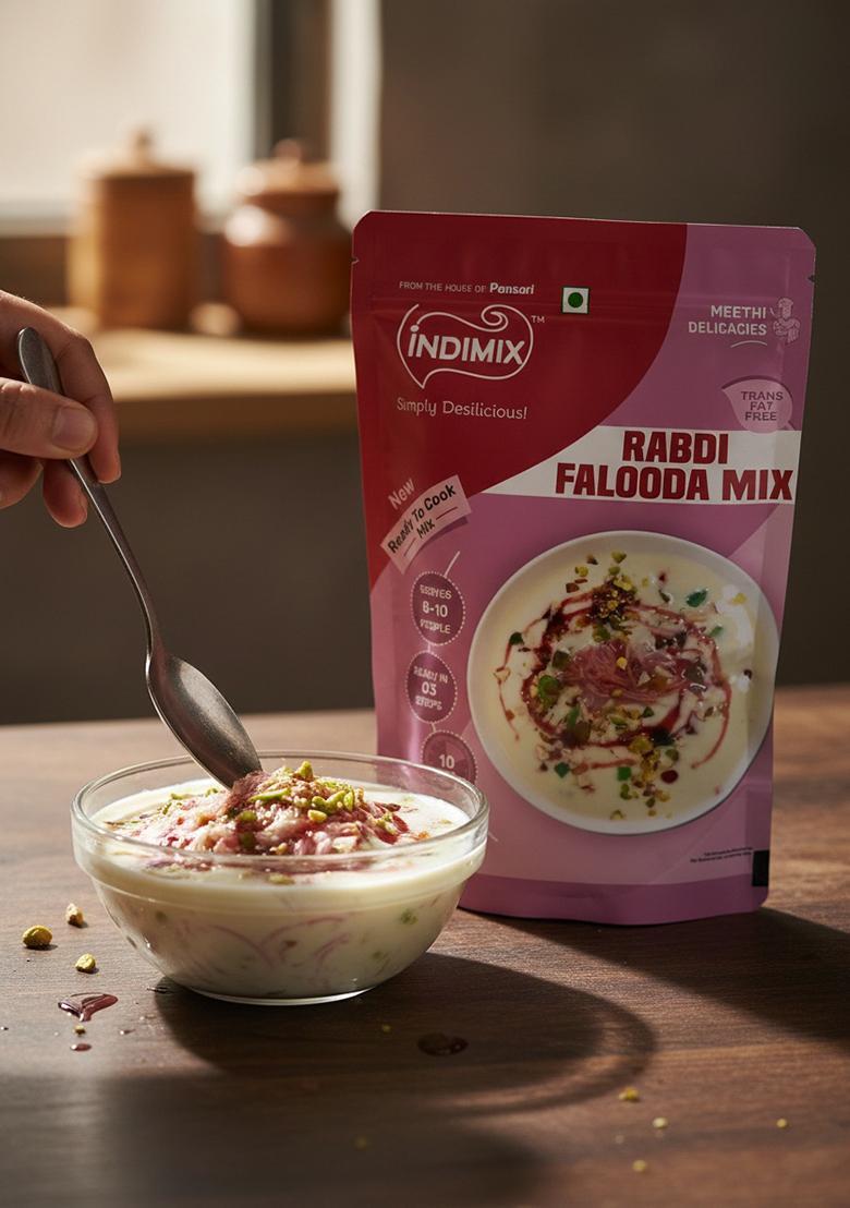 Indimix Instant Ready To Cook Rabdi Faluda Mix | Ready In 3 Steps | Healthy & Tasty 200 G