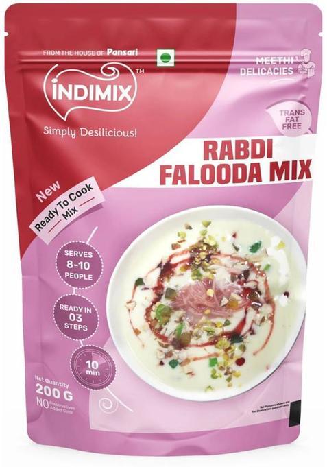 Indimix Instant Ready To Cook Rabdi Faluda Mix | Ready In 3 Steps | Healthy & Tasty 200 G