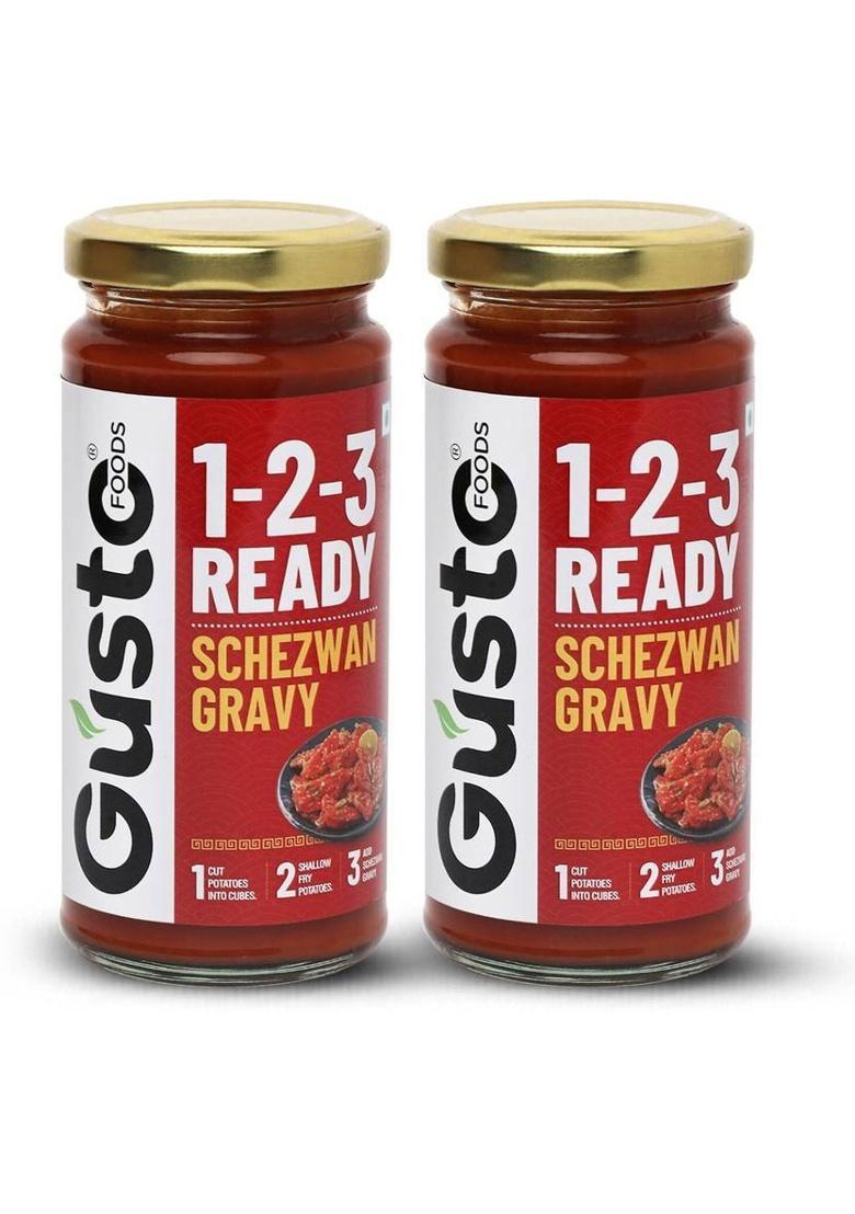 Gusto Foods Schezwan Gravy | Indo-Chinese Gravy | Ready To Cook In 3 Steps 500 G (Pack Of 2)
