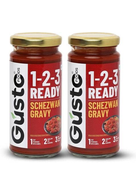Gusto Foods Schezwan Gravy | Indo-Chinese Gravy | Ready To Cook In 3 Steps 500 G&nbsp;&nbsp;(Pack Of 2)