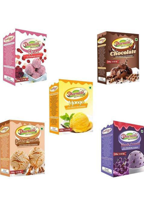 Dharmasut Rose + Chocolate + Mango + Butterscotch + Black Currant Ice Cream Powder 500 G&nbsp;&nbsp;(Pack Of 5)