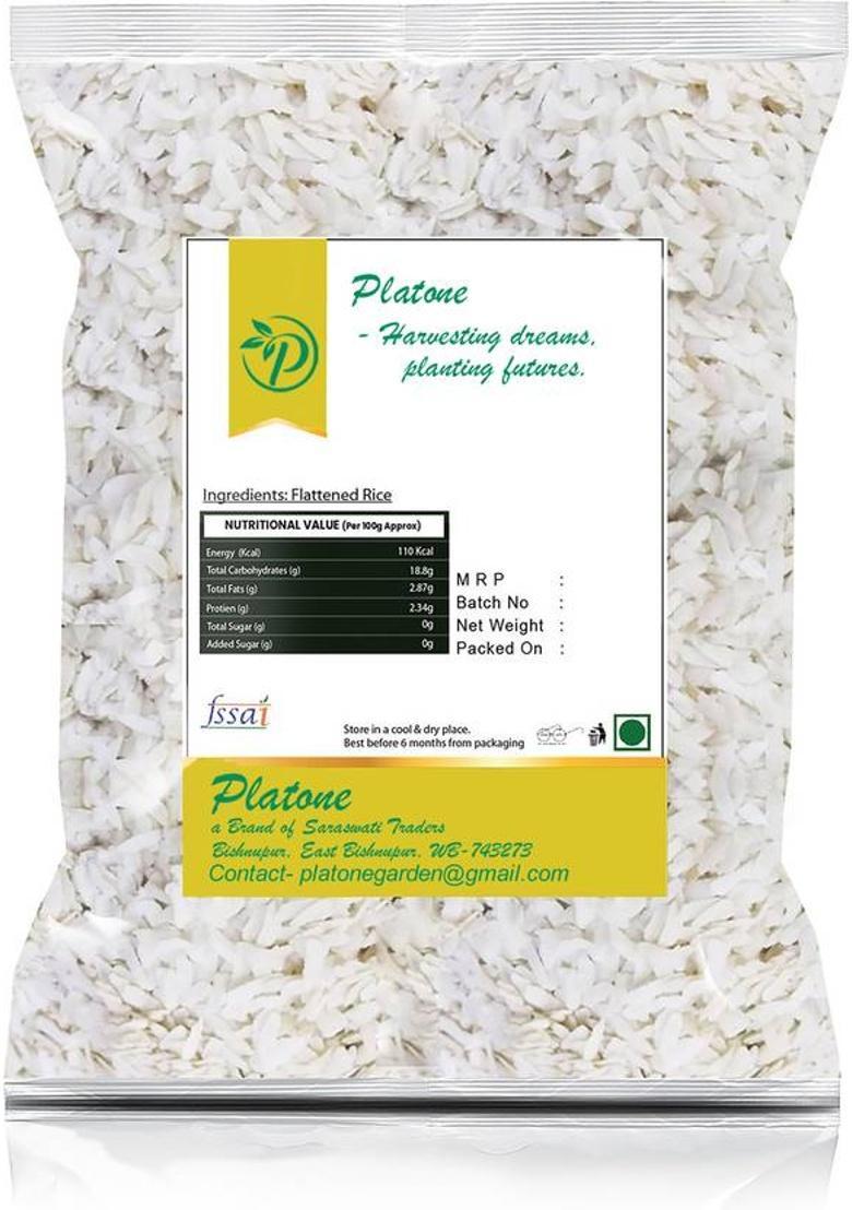 Platone Best Quality Poha (Flattened Rice)-500Gm (Pack Of 1) (0.5 Kg)