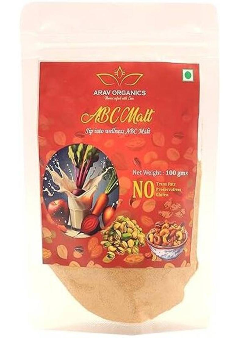 Arav Organics Abc Malt Powder | Vitamin-Rich Immunity Booster | No Artificial Additives, 100 G