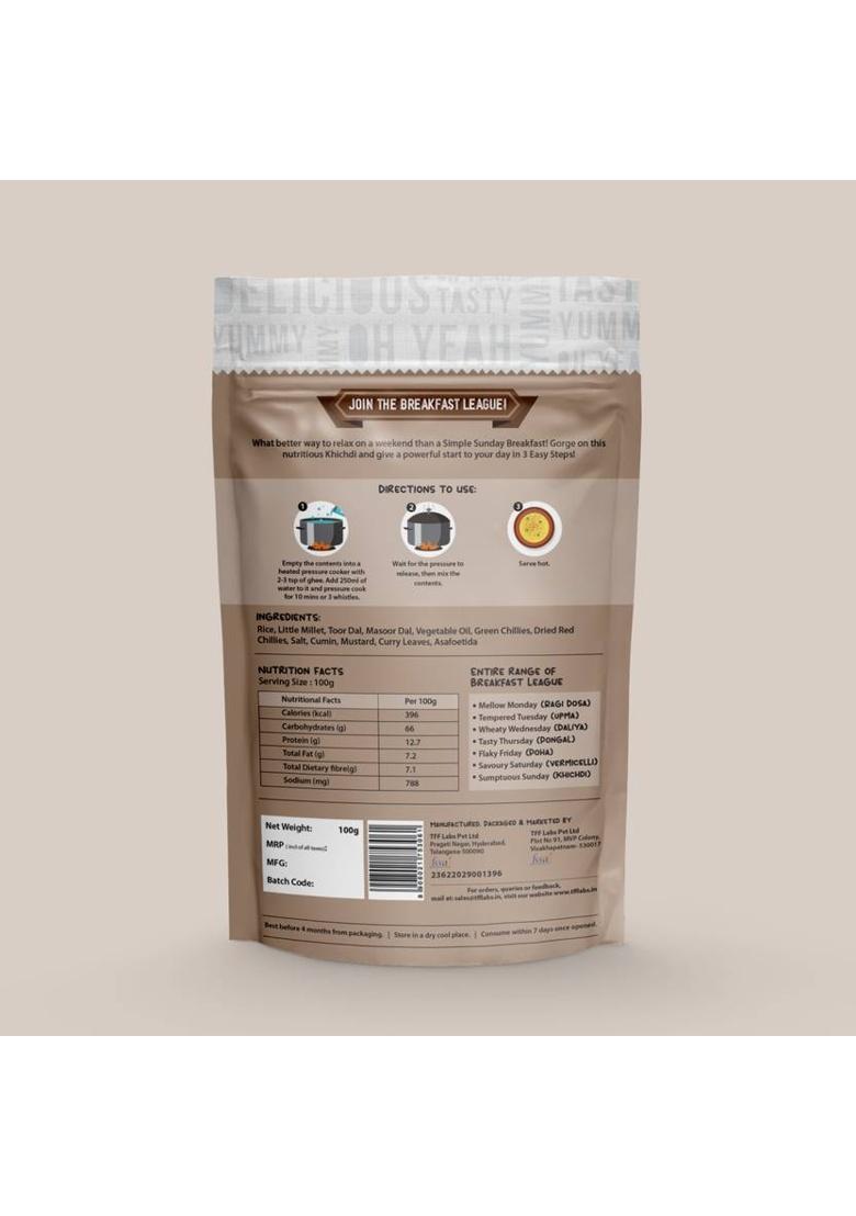 Tff The Food Formula Khichdi Premix Ready To Cook Breakfast Mix Ready In 10 Mins Millet Khichdi 100 G
