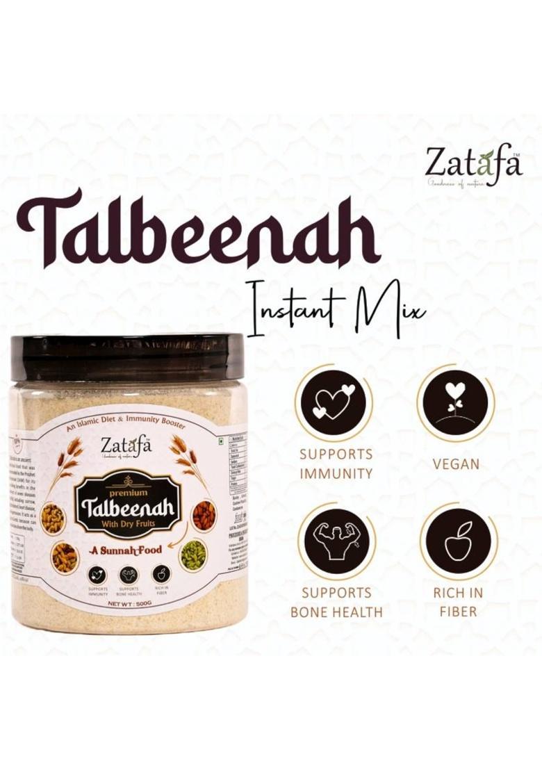 Zatafa Talbina With Mix Dry Fruits, Healthy & Natural Breakfast Cereal, Sunnah Food 500 G