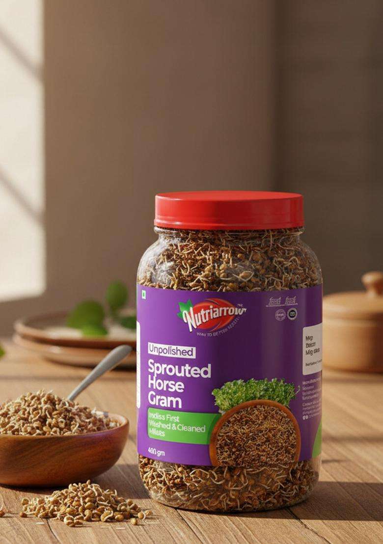 Nutriarrow Unpolished Sprouted Horse Gram |Traditional Millet | High In Protein 400 G - Indya