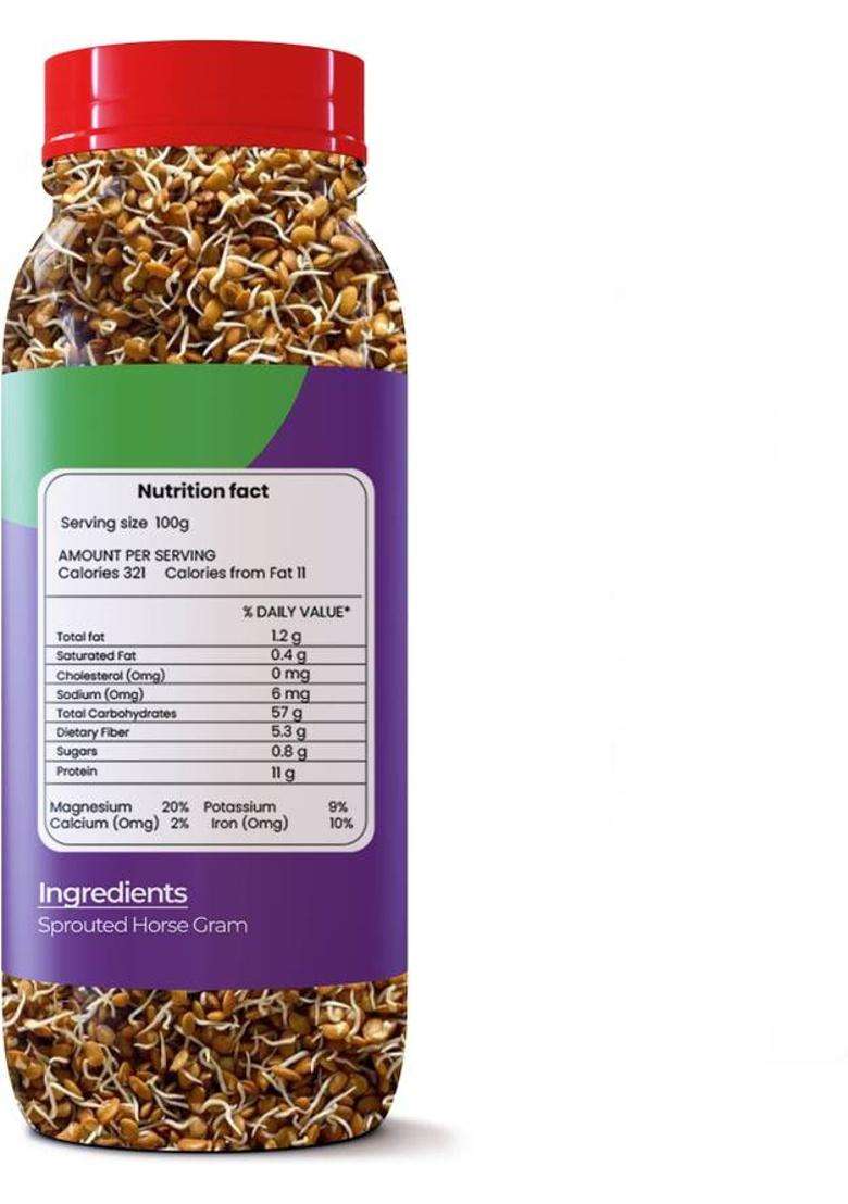 Nutriarrow Unpolished Sprouted Horse Gram |Traditional Millet | High In Protein 400 G - Indya